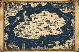 illustrate a creative vector map digital art