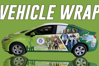 do awesome van and car wrap, racing car and any vehicle wrap design