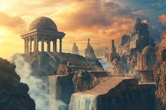 fantasy landscape art concept lost civilizations