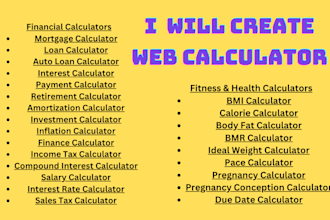create web calculator for wordpress