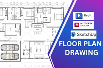 draw 2d floor plans and construction drawings for city permits architect