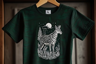create animal linocut tshirt design for brands