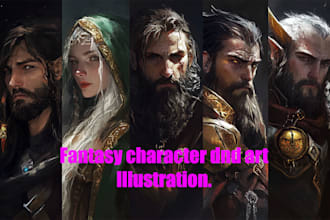 do a fantasy character dnd art and d and d character