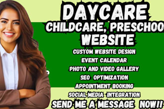 create daycare preschool kindergarten childcare nursery school elearning website
