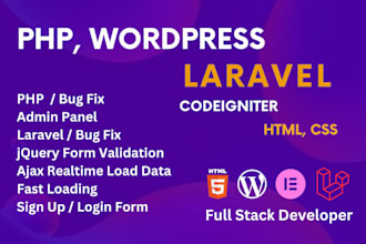 be your PHP laravel developer, wordpress PHP developer, backend developer