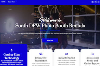 design photo booth website and 360 photo booth website with booking features