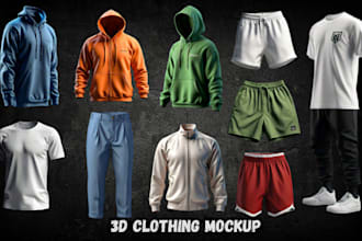 do 3d clothing mockup, 3d mockup, clo 3d, 3d fashion, 3d apparel, 3d animation
