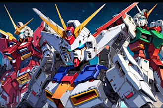 draw mecha, gundam and armor ilustration in my style