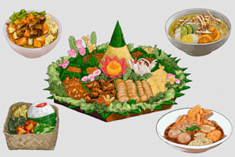 create food and drink illustrations