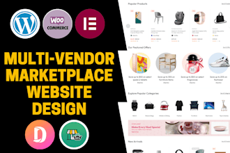design woocommerce multi vendor ecommerce marketplace website with dokan or wcfm