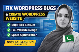 fix wordpress bugs and create wordpress website