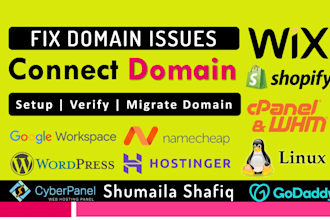 connect domain to any wordpress website, wix, shopify, squarespace, cpanel