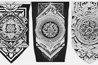 create sleeve tattoo design in geometric style