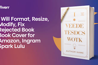 format, resize, modify, fix rejected book cover for amazon, ingram spark lulu
