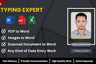 be your typist, typing documents, scanned documents to word