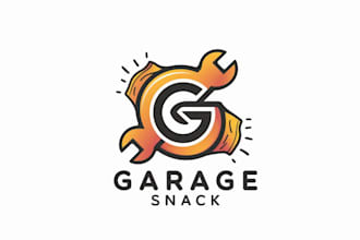 design pictorial attract garage and snacks logo