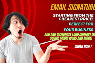 design clickable HTML email signature for you