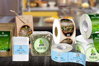 do product package design label, box package, mylar bag, pouch, bottle design