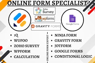 create 1q wufoo zoho survey wpform ninja form gravity form jotform google forms