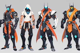 draw robot characters for you