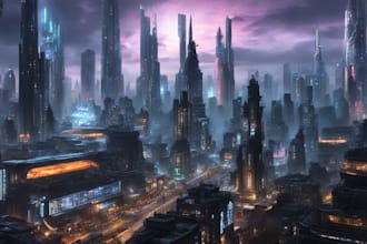do cyberpunk scifi futuristic city or concept art