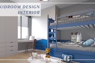 design montessori nursery with 3d rendering and shopping list