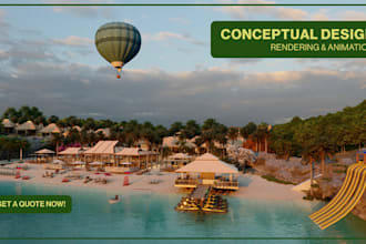 concept architecture landscape render for design walkthrough