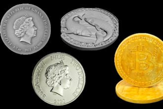 3dcoin model bas relief medallion crypto coin pendant cnc design for 3d printing