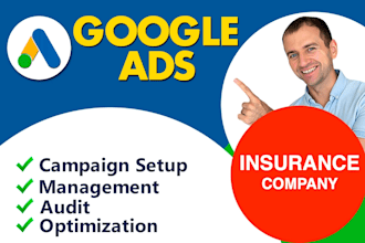 advertise your insurance company, google ads set up, and management