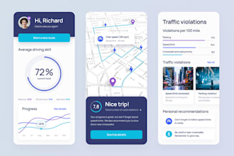 build driving school website, ev charging app parking finder app, car rental app