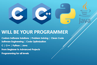 be your programmer or developer in c, cpp, python or java