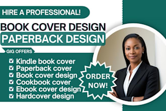 do ebook cover design, kindle book cover, paperback cover design with 3d mockup