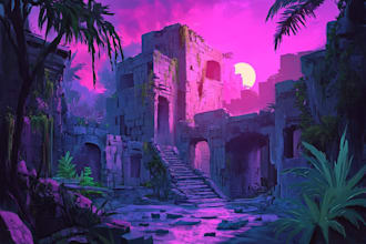 create background illustrations and concept art of the environment