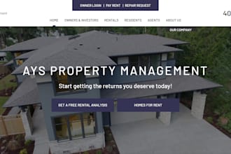 build short term website, vacation website, property management website airbnb