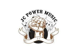 design highest level power music logo