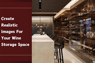 create photorealistic a stunning wine cellar, wine room design