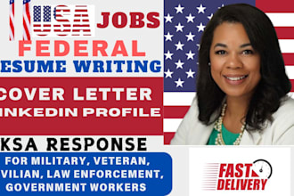 write a federal, ksa response, civil service , government job, civilian resume