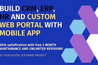 create CRM digital software product with web, mobile app, cms, erp and pos