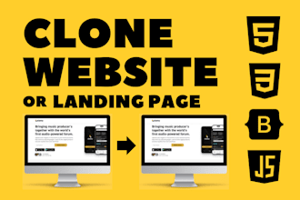 clone website or landing page HTML CSS bootstrap