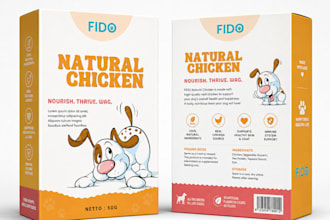 design dog food, supplement, treats, packaging and label design