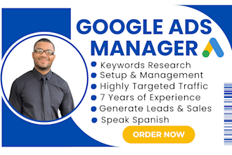 setup, optimize, and manage google ads, adwords PPC campaigns