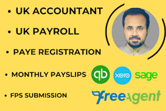 run UK payroll, paye registration, and monthly payslips