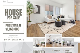 create a real estate flyers, brochure and banner