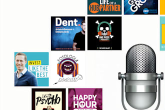creative unique podcast logo design or podcast cover art professionally