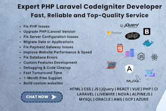 fix errors and bugs in your PHP laravel website in 24 hours