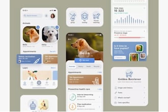 develop dog caring app, pet finder, pet store, pet care app, pet management