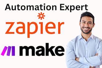setup zapier automation, make com automation zapier integration,  zapier expert