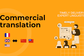 translate french,english commercial documents into chinese