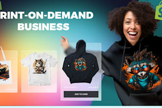 design product for printify and printiful print on demand shopify store website