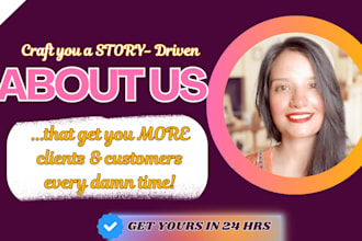 do a professional about us, brand story, mission, vision, why us